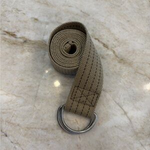MEN'S SALE Tan Beige Canvas D-Ring Belt 42" Casual Web Belt Minimalist Style